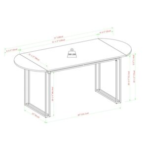 Pemberly Row Farmhouse 72" Oval Drop Leaf Dining Table in Walnut