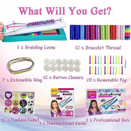 Nice-live Friendship Bracelet Making Kit Toys, DIY Crafts for Girls Ages 8-12, Hottest Birthday Christmas Gifts for 6 7 8 9 10 11 12 Years Old Kids, Travel Activities Party Favor Holiday Gift Guide