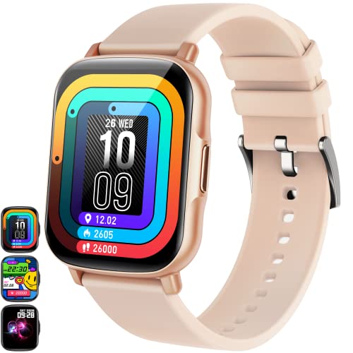 Bemtava Smart Watch, Smartwatch for iPhone Android Phones with Call Message Reminder, 1.7 inch DIY Watch Face Fitness Tracker with Heart Rate/Sleep Monitor, GPS Sports Tracking for Women Men Kids