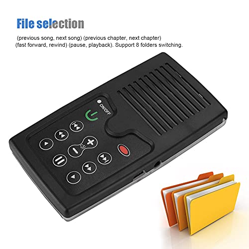 Audio Bible Player, 350mAh Mini Portable Solar Charging Bible Reader Book Reader English(Black)