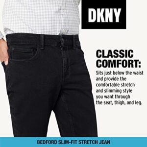 DKNY Men's Jeans - Bedford Stretch Denim Slim Fit Jeans for Men, Size 32W x 30L, Gershwin Wash…