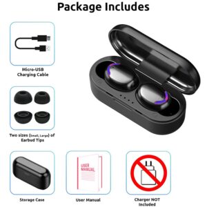 VOLT PLUS TECH Slim Travel Wireless V5.1 Earbuds Compatible with Your Bose SoundSport Updated Micro Thin Case with Quad Mic 8D Bass IPX7 Waterproof/Sweatproof (White)