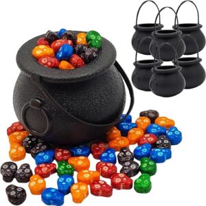 chochkees black candy cauldron kettles, party decoration supplies, st. patrick's 3" inches (6-pack)