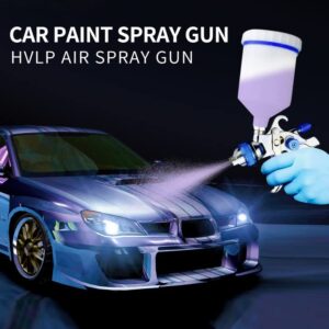 HVLP Spray Gun Set, Automotive Paint Spray Paint Gun with 3 Nozzles 1.4/1.7/2mm Nozzle and 600cc Cups, for Car Primer, Furniture Surface Spraying, Wall Painting, Base Coatings (Blue)