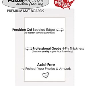 Pack of 25 Acid Free 20x24 Mats Bevel Cut for 16x20 Photos - White with Black Core Precut Matboards For Pictures, Photos, Framing - 4-ply Thickness