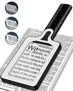magnifying glass with 50 led light - 3x 10x handheld magnifier rectangular magnifying glasses with touch switch reading magnifiers for seniors books small print coins exploring crafts