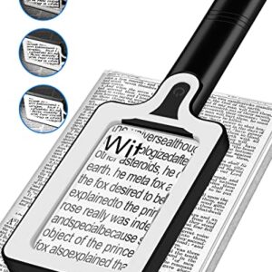 Magnifying Glass with 50 LED Light - 3X 10X Handheld Magnifier Rectangular Magnifying Glasses with Touch Switch Reading Magnifiers for Seniors Books Small Print Coins Exploring Crafts