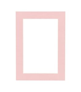 8x10 mat bevel cut for 5x7 photos - acid free pink precut matboard - for pictures, photos, framing - 4-ply thickness
