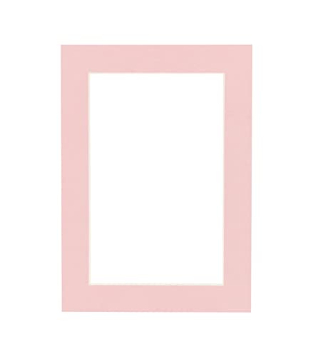 8x10 Mat Bevel Cut for 5x7 Photos - Acid Free Pink Precut Matboard - For Pictures, Photos, Framing - 4-ply Thickness