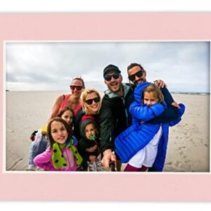 8x10 Mat Bevel Cut for 5x7 Photos - Acid Free Pink Precut Matboard - For Pictures, Photos, Framing - 4-ply Thickness