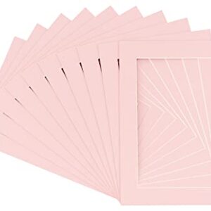 8x10 Mat Bevel Cut for 5x7 Photos - Acid Free Pink Precut Matboard - For Pictures, Photos, Framing - 4-ply Thickness