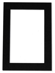 11x14 mat bevel cut for 8x10 photos - acid free black with black core precut matboard - for pictures, photos, framing - 4-ply thickness