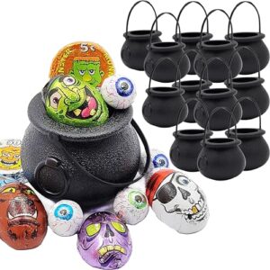 chochkees black candy cauldron kettles, party decoration supplies, st. patrick's 3" inches (12-pack)