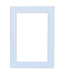 22x28 mat bevel cut for 18x24 photos - acid free brittany blue precut matboard with backing board and crystal clear, self seal photo mat bag - for pictures, photos, framing - 4-ply thickness