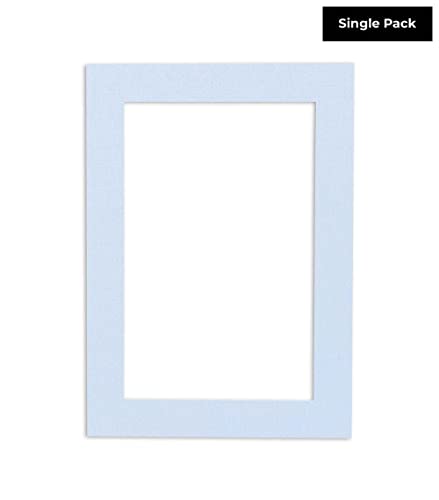 22x28 Mat Bevel Cut for 18x24 Photos - Acid Free Brittany Blue Precut Matboard With Backing Board and Crystal Clear, Self Seal Photo Mat Bag - For Pictures, Photos, Framing - 4-ply Thickness