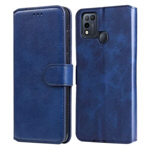 case for infinix smart 5 wallet case,with card holder kickstand magnetic closure pu leather flip case cover for infinix smart 5 6.6" -blue