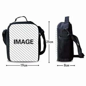 Printpub Basketball Design Backpack 3 Piece Set School Bag Bookbag with Lunch Box and Pencil Case Set for Boys Girls