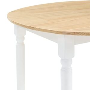 MUSEHOMEINC Farmhouse Folding Dinning Table, Round Table, Dinning Tables for Small Spaces,Drop Leaf Extendable Oval Top Kitchen Table,Space Saving Kitchen Table Dining Room,Living Room