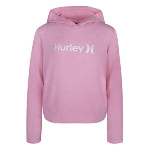 hurley girls one and only pullover hoodie hooded sweatshirt, pink flamingo, medium us