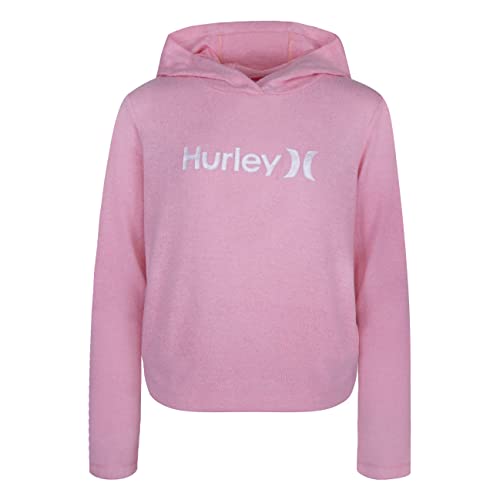 Hurley girls One and Only Pullover Hoodie Hooded Sweatshirt, Pink Flamingo, Medium US