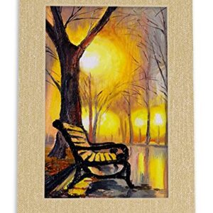 Pack of 25 Acid Free 10x15 Mats Bevel Cut for 8.5x11 Photos - Fresh Linen Canvas Precut Matboards With Backing Boards and Clear Photo Mat Bags For Pictures, Photos, Framing - 4-ply Thickness