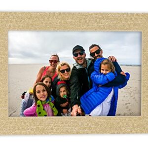 Pack of 25 Acid Free 10x15 Mats Bevel Cut for 8.5x11 Photos - Fresh Linen Canvas Precut Matboards With Backing Boards and Clear Photo Mat Bags For Pictures, Photos, Framing - 4-ply Thickness