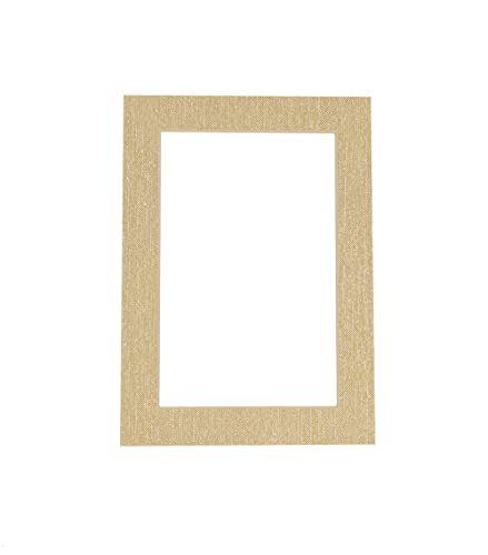 Pack of 25 Acid Free 10x15 Mats Bevel Cut for 8.5x11 Photos - Fresh Linen Canvas Precut Matboards With Backing Boards and Clear Photo Mat Bags For Pictures, Photos, Framing - 4-ply Thickness