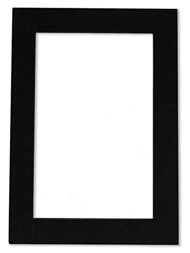 11x14 Mat Bevel Cut for 9x12 Photos - Acid Free Black with Black Core Precut Matboard With Backing Board and Crystal Clear, Self Seal Photo Mat Bag - For Pictures, Photos, Framing - 4-ply Thickness