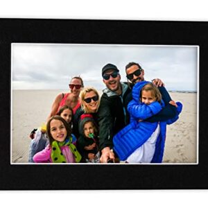 11x14 Mat Bevel Cut for 9x12 Photos - Acid Free Black with Black Core Precut Matboard With Backing Board and Crystal Clear, Self Seal Photo Mat Bag - For Pictures, Photos, Framing - 4-ply Thickness