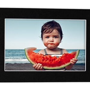 11x14 Mat Bevel Cut for 9x12 Photos - Acid Free Black with Black Core Precut Matboard With Backing Board and Crystal Clear, Self Seal Photo Mat Bag - For Pictures, Photos, Framing - 4-ply Thickness