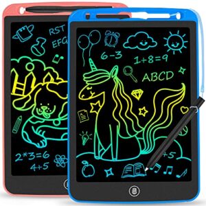 2 pack lcd writing tablet for kids, colorful 10 inch doodle board drawing pad, scribbler boards drawing tablet, kids learning educational toys gifts for 2 3 4 5 6 7 8 year old girls boys toddlers