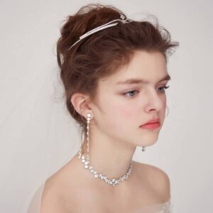 HJYHYN Rhinestone Crown Crystal Bridal Tiara Princess Crown Birthday Crown Medium Tiaras and Crowns for Women and Girls-Silver