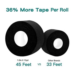 Dimora Black Athletic Tapel and Pre-wrap Tape - No Sticky Residue, Easy Tear Athletic Tapes & Wraps, Gymnastics Tape for Athletes, Customizable Support and Skin-Friendly Comfort