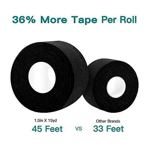 Dimora Black Athletic Tapel and Pre-wrap Tape - No Sticky Residue, Easy Tear Athletic Tapes & Wraps, Gymnastics Tape for Athletes, Customizable Support and Skin-Friendly Comfort