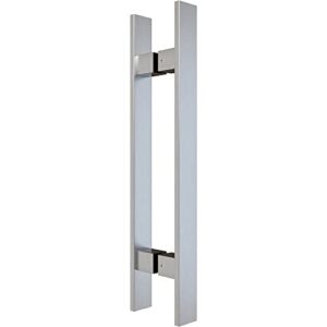 barnsmith 36" barn door push pull handle,glass door handle,heavy duty grade-304 stainless steel square commercial door handle,entrance entry front door handle office wood garage handle pull set