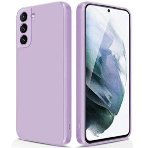 giiyoon silicone case compatible with samsung galaxy s21 5g, full body silky soft touch phone case with camera protection, shockproof cover with microfiber lining, purple