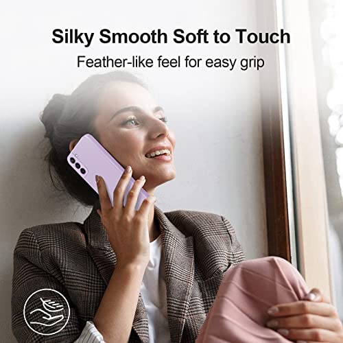 GiiYoon Silicone Case Compatible with Samsung Galaxy S21 5G, Full Body Silky Soft Touch Phone Case with Camera Protection, Shockproof Cover with Microfiber Lining, Purple