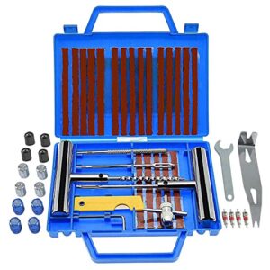 tire repair kit,46pcs heavy duty tire plug kit, with universal tire patch kit to plug flats for car/motorcycle/truck/tractor/trailer/rv/atv