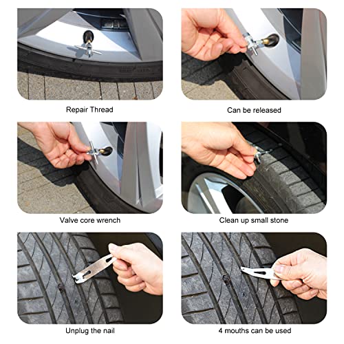 Tire Repair Kit,46pcs Heavy Duty Tire Plug Kit, with Universal Tire Patch Kit to Plug Flats for Car/Motorcycle/Truck/Tractor/Trailer/RV/ATV