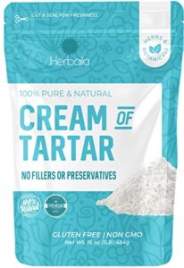 cream of tartar for baking 1lb, gluten free, premium all natural food-grade cream of tartar bulk, natural choice tartar powder - great for meringues, bath bombs, cream of tarter 1 lb - made in the usa