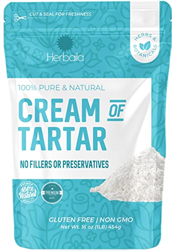 Cream of Tartar for Baking 1lb, Gluten Free, Premium All Natural Food-grade Cream of tartar bulk, natural choice tartar powder - great for meringues, bath bombs, cream of tarter 1 lb - Made in the USA