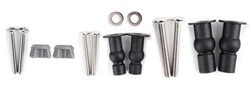 3 Pairs Toilet Seats Screw, Universal Toilet Seat Bolts, Top Fix Nuts Screws Bottom Mount Anchor Nut 1/4-20 Toilet Seat Screws Replacement Parts Fit for Kohler