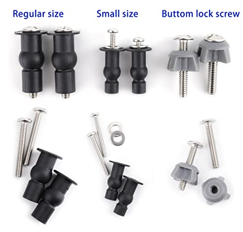 3 Pairs Toilet Seats Screw, Universal Toilet Seat Bolts, Top Fix Nuts Screws Bottom Mount Anchor Nut 1/4-20 Toilet Seat Screws Replacement Parts Fit for Kohler