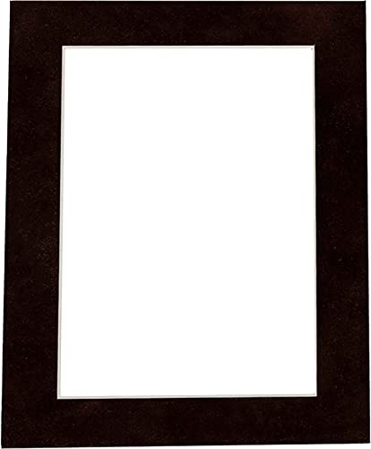 Pack of Ten Acid Free 16x20 Mats Bevel Cut for 13x15 Photos - Black Suede Precut Matboards With Backing Boards and Self Seal Photo Mat Bags For Pictures, Photos, Framing - 4-ply Thickness