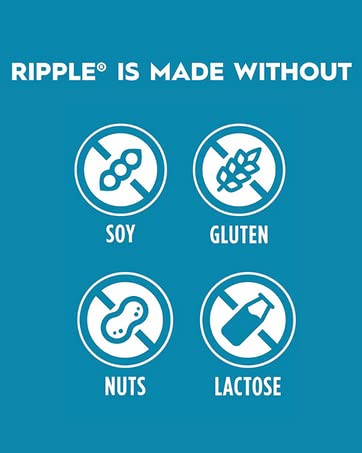 Ripple Vegan Protein Shake, Vanilla | 20g Nutritious Plant Based Pea Protein in Ready to Drink Cartons | Non-GMO, Non-Dairy, Soy Free, Gluten Free, Lactose Free | Shelf Stable | 11 Fl Oz (4 Pack)