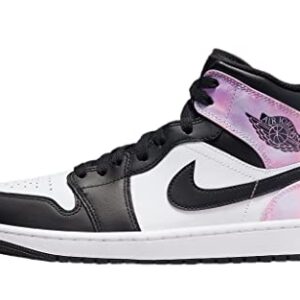 Nike Jordan Mens Air Jordan 1 Mid SE DM1200 001 Tie-Dye, Black/Bleached Coral-white, Size 11