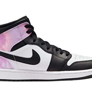 Nike Jordan Mens Air Jordan 1 Mid SE DM1200 001 Tie-Dye, Black/Bleached Coral-white, Size 11