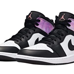 Nike Men's Air Jordan 1 Mid Sneaker, Black/Bleached Coral-white, 10.5