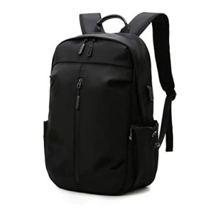 zdawnn large travel backpack with laptop compartment and usb charging port.durable 15.6 inch backpack bookbag water resistant (black)