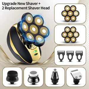 VOTMONI Head Shaver for Bald Men Upgrade 7D Electric Shavers Waterproof Bald Head Close Shaver for Men Rechargeable Rotary Shaver Multifunctional Electric Razors Wet & Dry Bald Shaver